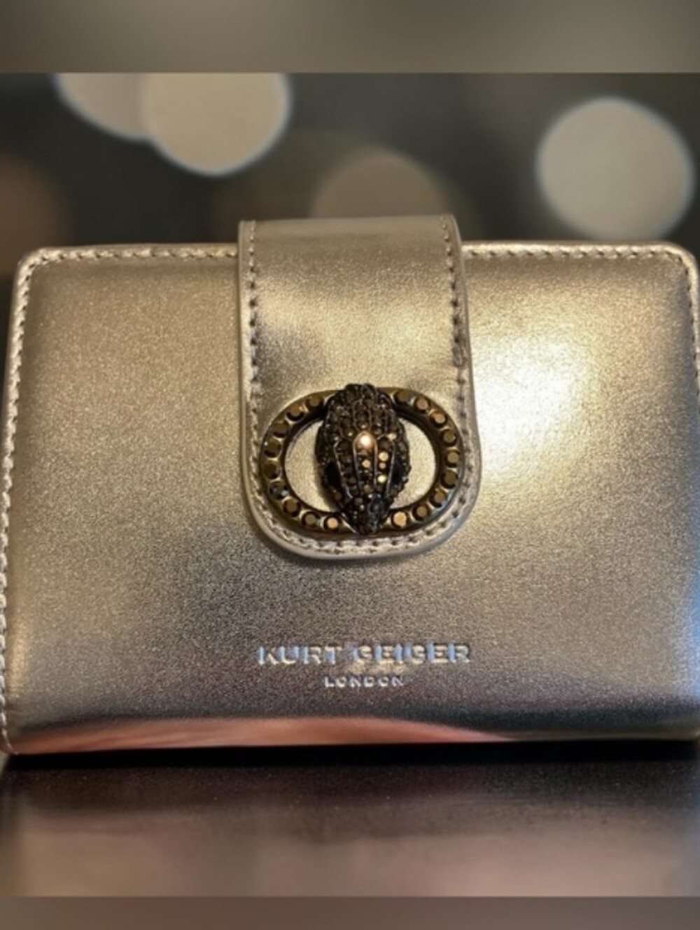 Kurt Geiger London Metallic Gold Leather Wallet